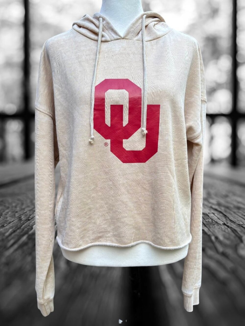 Oklahoma Sooners OU Cropped Lightweight Women's Hoodie Sweatshirt Chicka-d Med